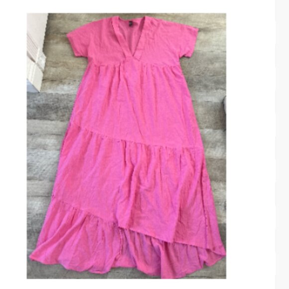 Women's Shirt Dolman Sleeve Ruffle Asymmetrical Hem Smock Dress (Size : Medium) - Picture 3 of 9